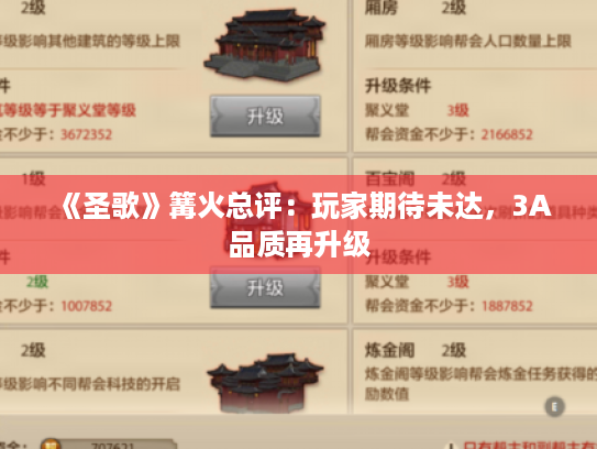 《圣歌》篝火总评:玩家期待未达,3A品质再升级 《圣歌》篝火总评:玩家期待未达,3A品质再升级