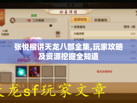 张悦楷讲天龙八部全集,玩家攻略及资源挖掘全知道