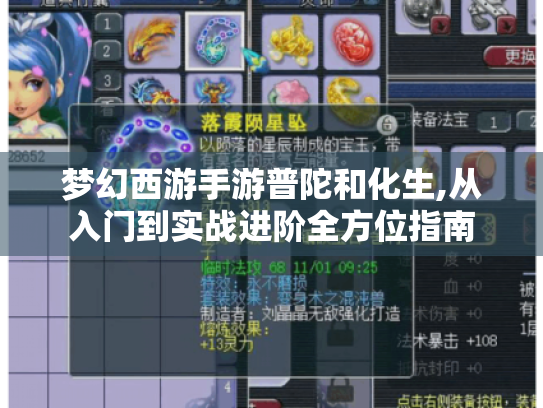 梦幻西游手游普陀和化生,从入门到实战进阶全方位指南 梦幻西游手游普陀和化生,从入门到实战进阶全方位指南