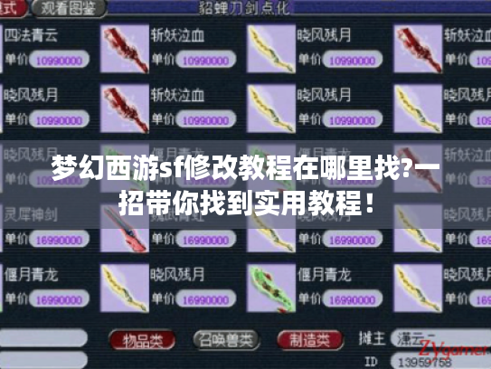 梦幻西游sf修改教程在哪里找?一招带你找到实用教程! 梦幻西游sf修改教程在哪里找?一招带你找到实用教程!