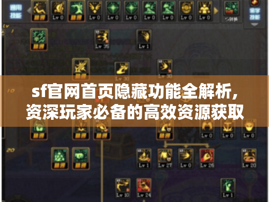 sf官网首页隐藏功能全解析,资深玩家必备的高效资源获取指南 sf官网首页隐藏功能全解析,资深玩家必备的高效资源获取指南