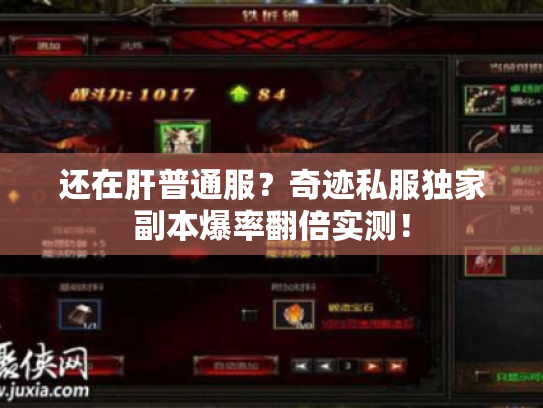 还在肝普通服？奇迹私服独家副本爆率翻倍实测！