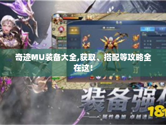 奇迹MU装备大全,获取、搭配等攻略全在这! 奇迹MU装备大全,获取、搭配等攻略全在这!