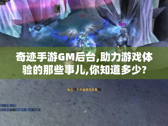 奇迹手游GM后台,助力游戏体验的那些事儿,你知道多少?