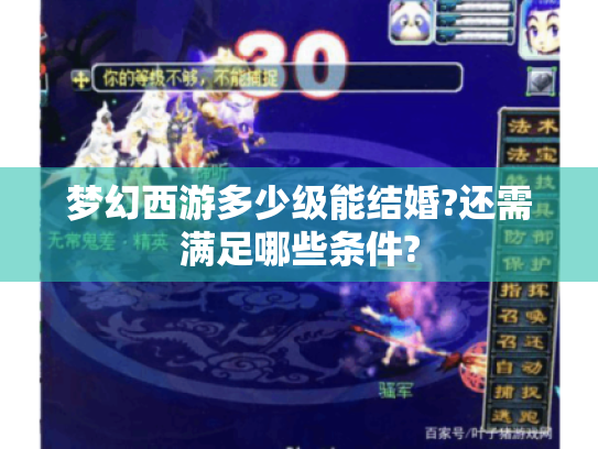 梦幻西游多少级能结婚?还需满足哪些条件? 梦幻西游多少级能结婚?还需满足哪些条件?