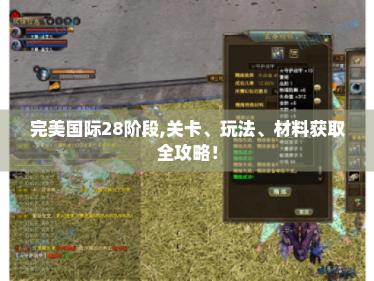 完美国际28阶段,关卡、玩法、材料获取全攻略！