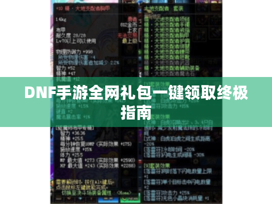 DNF手游全网礼包一键领取终极指南 DNF手游全网礼包一键领取终极指南