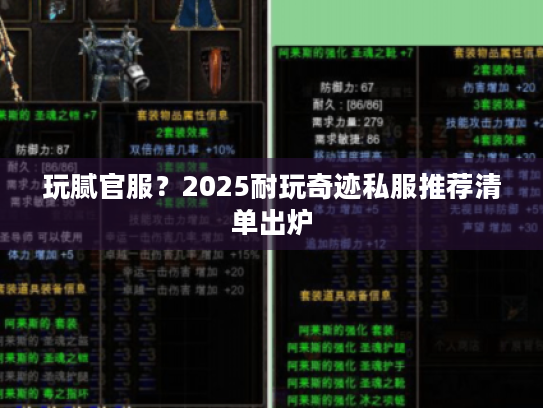 玩腻官服?2025耐玩奇迹私服推荐清单出炉 玩腻官服?2025耐玩奇迹私服推荐清单出炉