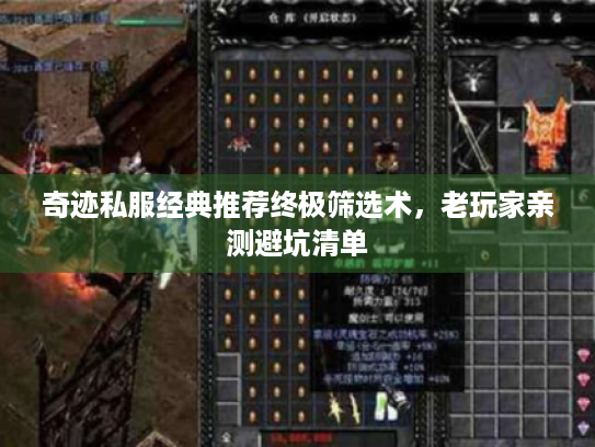 奇迹私服经典推荐终极筛选术，老玩家亲测避坑清单