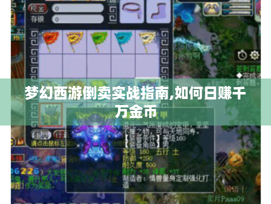 梦幻西游倒卖实战指南,如何日赚千万金币