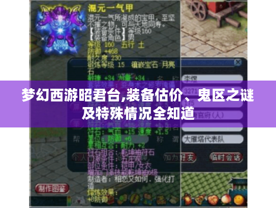 梦幻西游昭君台,装备估价、鬼区之谜及特殊情况全知道