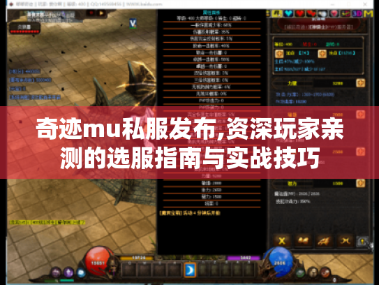 奇迹mu私服发布,资深玩家亲测的选服指南与实战技巧 奇迹mu私服发布,资深玩家亲测的选服指南与实战技巧