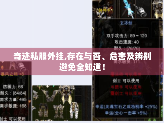 奇迹私服外挂,存在与否、危害及辨别避免全知道! 奇迹私服外挂,存在与否、危害及辨别避免全知道!