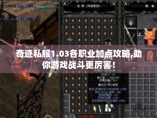 奇迹私服1.03各职业加点攻略,助你游戏战斗更厉害! 奇迹私服1.03各职业加点攻略,助你游戏战斗更厉害!