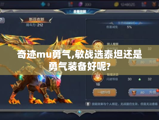 奇迹mu勇气,敏战选泰坦还是勇气装备好呢? 奇迹mu勇气,敏战选泰坦还是勇气装备好呢?