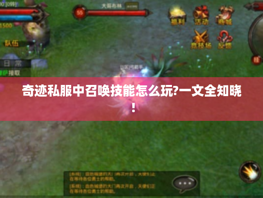 奇迹私服中召唤技能怎么玩?一文全知晓! 奇迹私服中召唤技能怎么玩?一文全知晓!