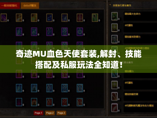 奇迹MU血色天使套装,解封、技能搭配及私服玩法全知道! 奇迹MU血色天使套装,解封、技能搭配及私服玩法全知道!