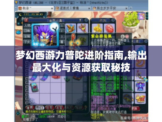 梦幻西游力普陀进阶指南,输出最大化与资源获取秘技 梦幻西游力普陀进阶指南,输出最大化与资源获取秘技