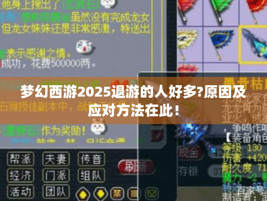 梦幻西游2025退游的人好多?原因及应对方法在此! 梦幻西游2025退游的人好多?原因及应对方法在此!