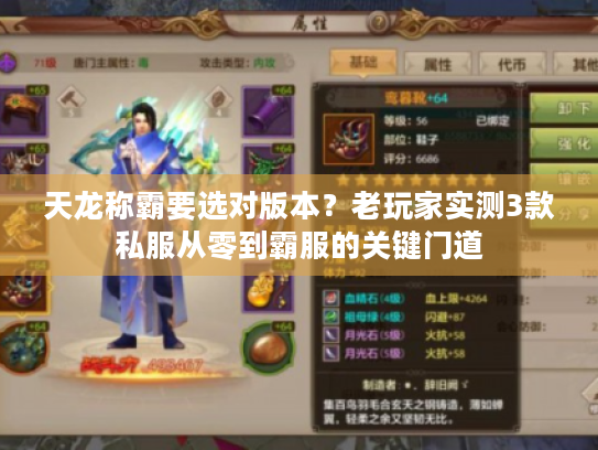 天龙称霸要选对版本?老玩家实测3款私服从零到霸服的关键门道 天龙称霸要选对版本?老玩家实测3款私服从零到霸服的关键门道