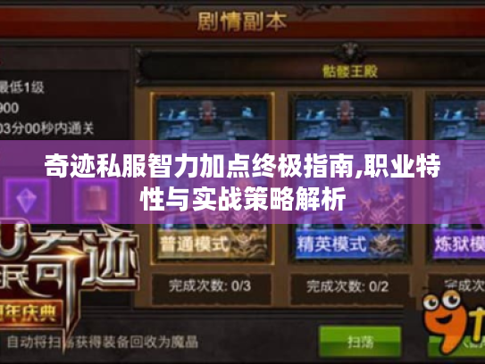 奇迹私服智力加点终极指南,职业特性与实战策略解析 奇迹私服智力加点终极指南,职业特性与实战策略解析