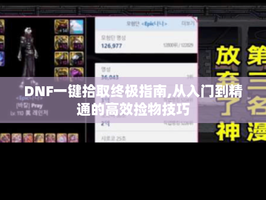 DNF一键拾取终极指南,从入门到精通的高效捡物技巧 DNF一键拾取终极指南,从入门到精通的高效捡物技巧