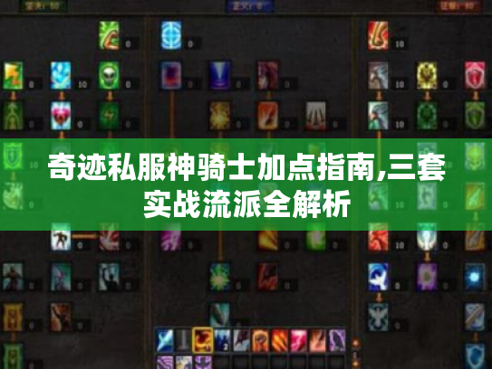 奇迹私服神骑士加点指南,三套实战流派全解析