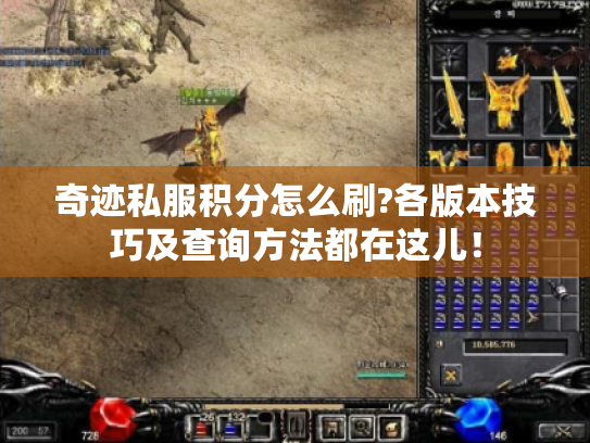 奇迹私服积分怎么刷?各版本技巧及查询方法都在这儿! 奇迹私服积分怎么刷?各版本技巧及查询方法都在这儿!