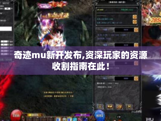 奇迹mu新开发布,资深玩家的资源收割指南在此! 奇迹mu新开发布,资深玩家的资源收割指南在此!