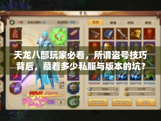 天龙八部玩家必看，所谓盗号技巧背后，藏着多少私服与版本的坑？