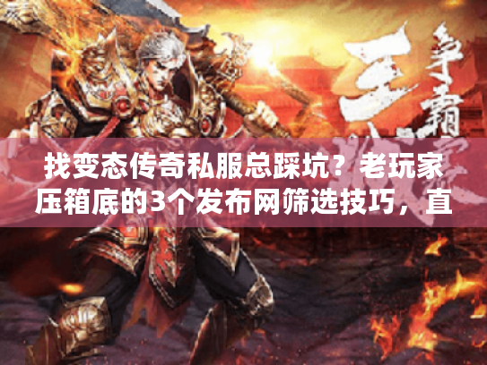 找变态传奇私服总踩坑？老玩家压箱底的3个发布网筛选技巧，直接避坑