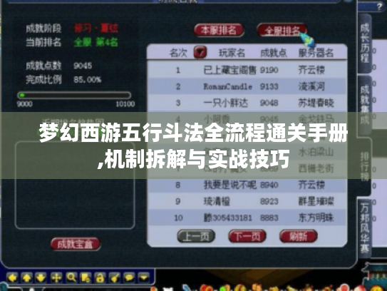 梦幻西游五行斗法全流程通关手册,机制拆解与实战技巧 梦幻西游五行斗法全流程通关手册,机制拆解与实战技巧