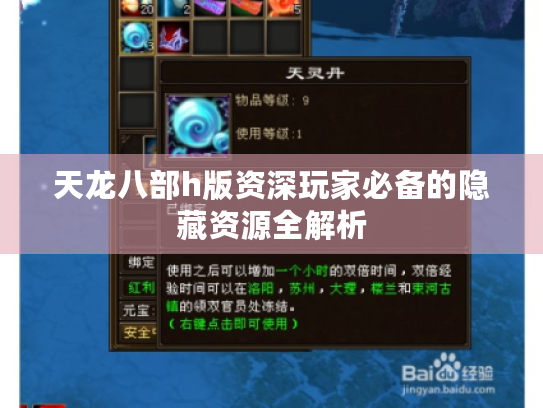 天龙八部h版资深玩家必备的隐藏资源全解析 天龙八部h版资深玩家必备的隐藏资源全解析