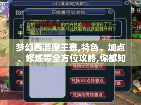 梦幻西游魔王寨,特色、加点、修炼等全方位攻略,你都知道吗? 梦幻西游魔王寨,特色、加点、修炼等全方位攻略,你都知道吗?