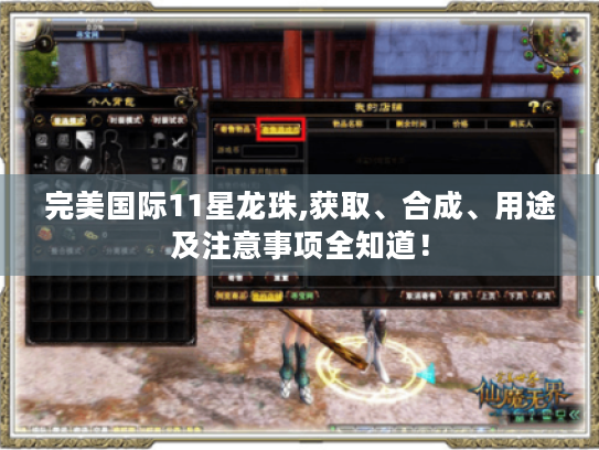 完美国际11星龙珠,获取、合成、用途及注意事项全知道! 完美国际11星龙珠,获取、合成、用途及注意事项全知道!