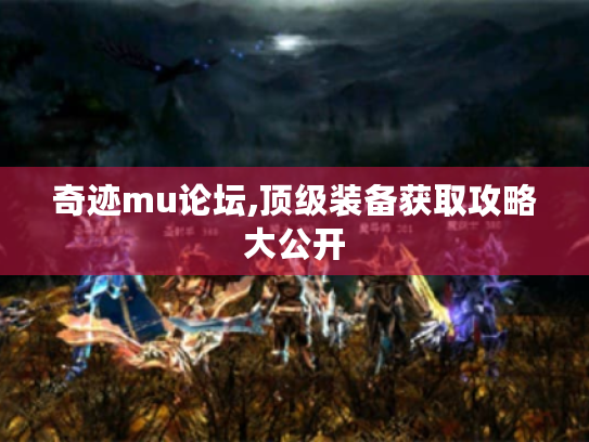 奇迹mu论坛,顶级装备获取攻略大公开 奇迹mu论坛,顶级装备获取攻略大公开