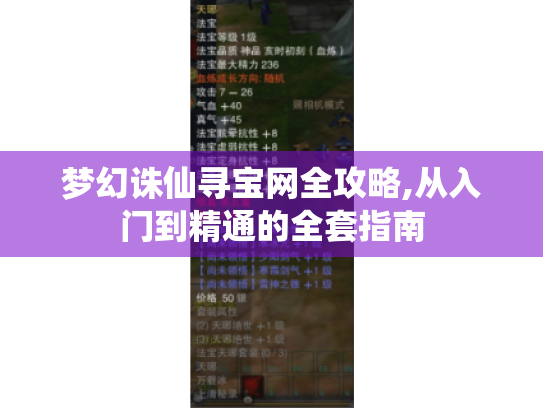 梦幻诛仙寻宝网全攻略,从入门到精通的全套指南 梦幻诛仙寻宝网全攻略,从入门到精通的全套指南