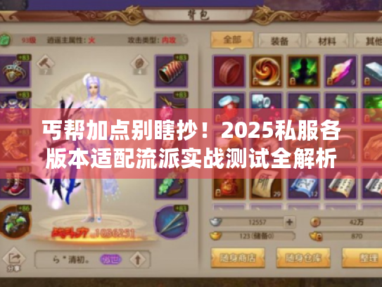 丐帮加点别瞎抄!2025私服各版本适配流派实战测试全解析 丐帮加点别瞎抄!2025私服各版本适配流派实战测试全解析