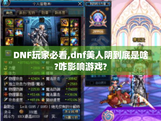 DNF玩家必看,dnf美人阴到底是啥?咋影响游戏? DNF玩家必看,dnf美人阴到底是啥?咋影响游戏?