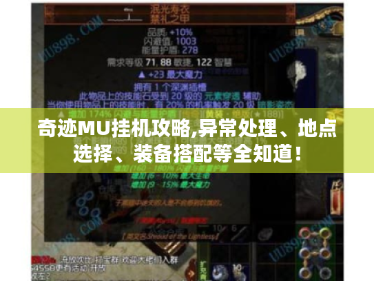 奇迹MU挂机攻略,异常处理、地点选择、装备搭配等全知道! 奇迹MU挂机攻略,异常处理、地点选择、装备搭配等全知道!