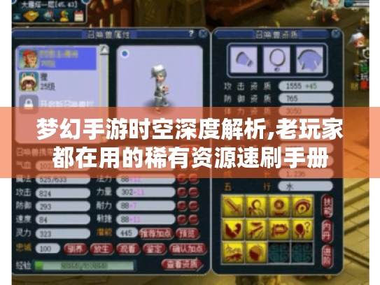 梦幻手游时空深度解析,老玩家都在用的稀有资源速刷手册 梦幻手游时空深度解析,老玩家都在用的稀有资源速刷手册