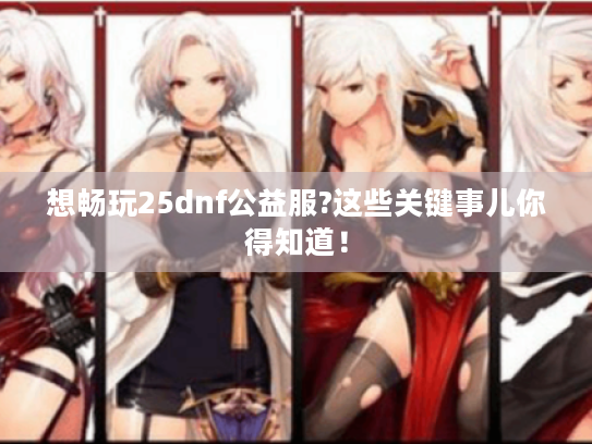 想畅玩25dnf公益服?这些关键事儿你得知道！