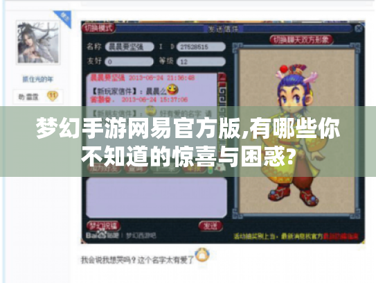 梦幻手游网易官方版,有哪些你不知道的惊喜与困惑?