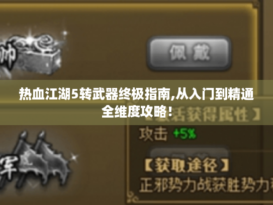热血江湖5转武器终极指南,从入门到精通全维度攻略! 热血江湖5转武器终极指南,从入门到精通全维度攻略!