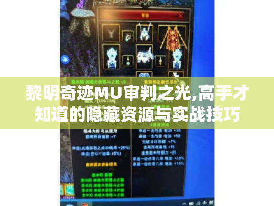 黎明奇迹MU审判之光,高手才知道的隐藏资源与实战技巧