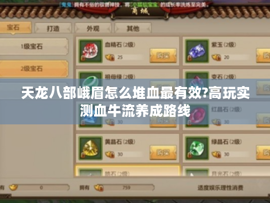 天龙八部峨眉怎么堆血最有效?高玩实测血牛流养成路线 天龙八部峨眉怎么堆血最有效?高玩实测血牛流养成路线