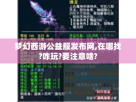 梦幻西游公益服发布网,在哪找?咋玩?要注意啥? 梦幻西游公益服发布网,在哪找?咋玩?要注意啥?