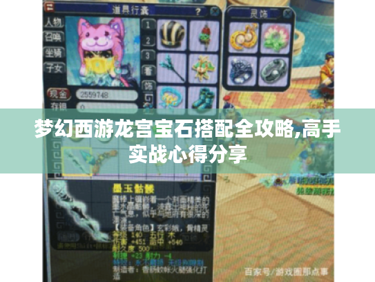 梦幻西游龙宫宝石搭配全攻略,高手实战心得分享 梦幻西游龙宫宝石搭配全攻略,高手实战心得分享