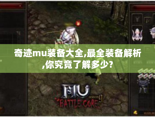 奇迹mu装备大全,最全装备解析,你究竟了解多少? 奇迹mu装备大全,最全装备解析,你究竟了解多少?