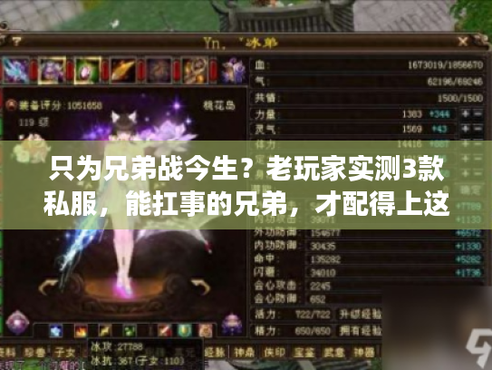 只为兄弟战今生?老玩家实测3款私服,能扛事的兄弟,才配得上这局热血 只为兄弟战今生?老玩家实测3款私服,能扛事的兄弟,才配得上这局热血